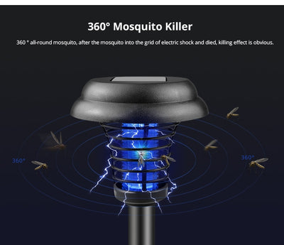 Lámpara Solar Anti-Mosquitos con Trampa UV - Eliminador de Insectos para Jardín - Image 15