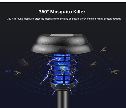 Lámpara Solar Anti-Mosquitos con Trampa UV - Eliminador de Insectos para Jardín - Image 15
