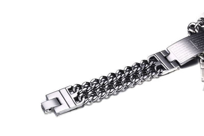 Pulsera de Fe para Hombre con Cruz y Grabado - Image 8
