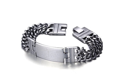 Pulsera de Fe para Hombre con Cruz y Grabado - Image 10