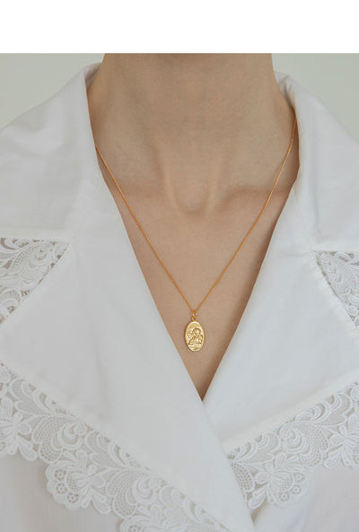 Collar Retro Ángel con Sello de Pintura Clásica Europea - Image 16