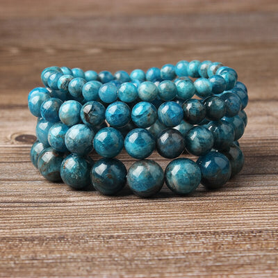 Pulsera de Apatita Azul Natural - Joyería Elástica Unisex - Image 7