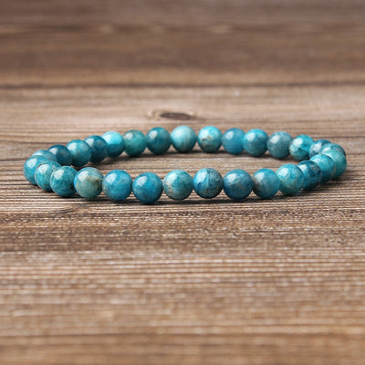 Pulsera de Apatita Azul Natural - Joyería Elástica Unisex - Image 9