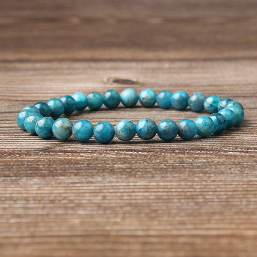 Pulsera de Apatita Azul Natural - Joyería Elástica Unisex - Image 9