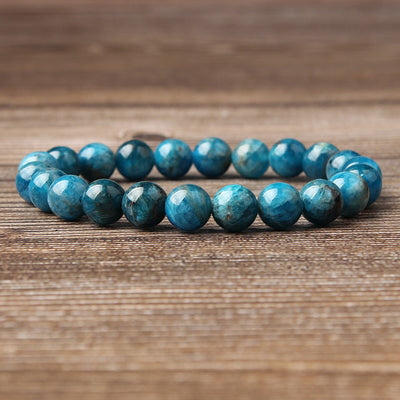 Pulsera de Apatita Azul Natural - Joyería Elástica Unisex - Image 11