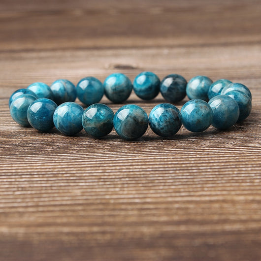 Pulsera de Apatita Azul Natural - Joyería Elástica Unisex - Image 12