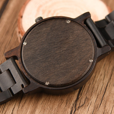 Reloj de Madera de Ébano para Hombre - Estilo Personalizado - Image 14
