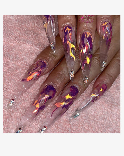 Calcomanías de Uñas Efecto Láser Flame - Image 4