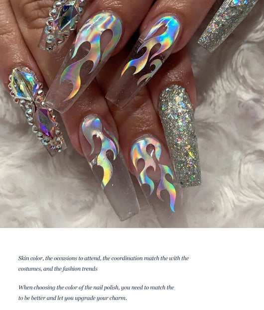 Calcomanías de Uñas Efecto Láser Flame - Image 5