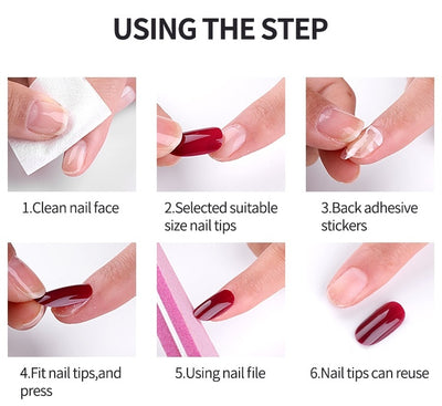 Uñas Postizas de Color Puro - Parches de Nail Art Profesional - Image 8