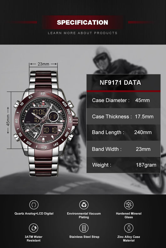Reloj NAVIFORCE Dual Display - Cuarzo Deportivo - Image 14