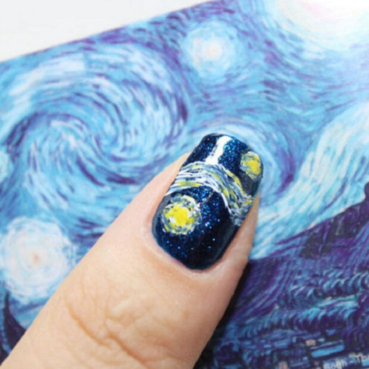 Calcomanías de Manicura Van Gogh Starry Night - 14 Stickers de Uñas con Efecto Fotocurado - Image 11