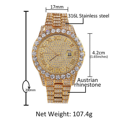 Reloj de Cuarzo Resistente al Agua con Diamantes Completos - Image 10