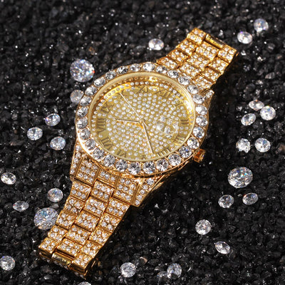 Reloj de Cuarzo Resistente al Agua con Diamantes Completos - Image 14