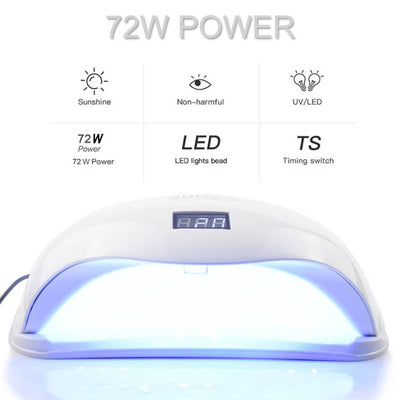 Lámpara UV LED Dual 72W con Energía Solar para Uñas - Image 11