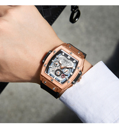 Reloj de Cuarzo Multifuncional Diseño Barril para Hombre - Image 7
