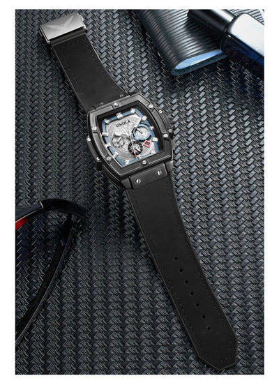 Reloj de Cuarzo Multifuncional Diseño Barril para Hombre - Image 8