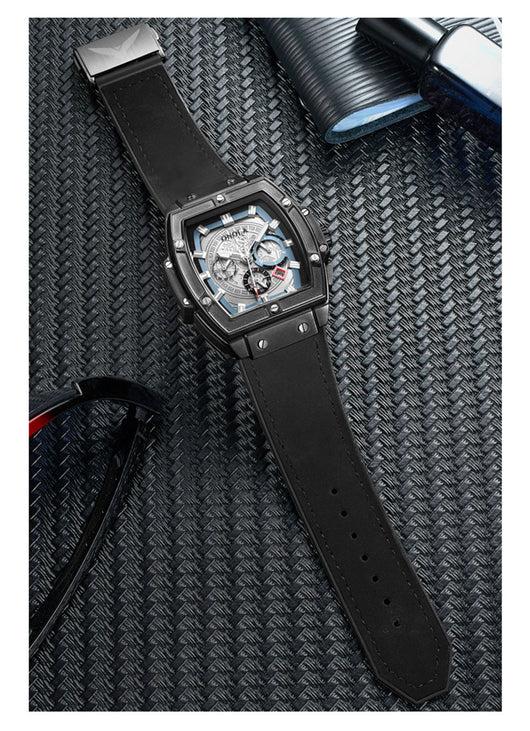 Reloj de Cuarzo Multifuncional Diseño Barril para Hombre - Image 8