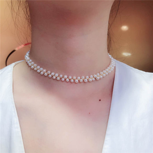 Collar de Perla Natural Plata Esterlina Chapada en Oro - Cadena Clavícula - Image 22
