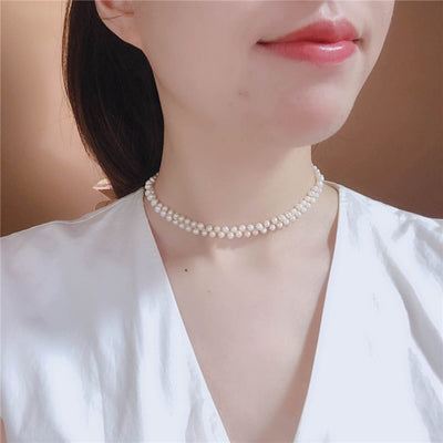 Collar de Perla Natural Plata Esterlina Chapada en Oro - Cadena Clavícula - Image 27