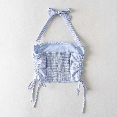 Chaleco Mujer Cuadros Halter Encaje con Cordones - Colección Verano - Image 11