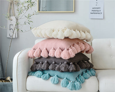 Almohada de Lana Escandinava de Color Sólido - Image 12