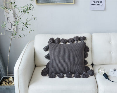 Almohada de Lana Escandinava de Color Sólido - Image 16