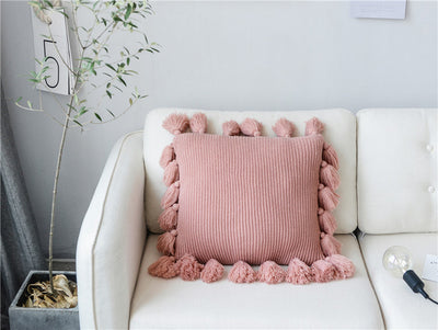 Almohada de Lana Escandinava de Color Sólido - Image 18