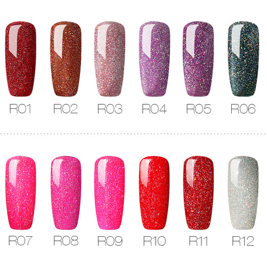 Uñas de Terapia Lumínica Arcoíris con Diseño de Estrellas - 29 Colores - Image 8