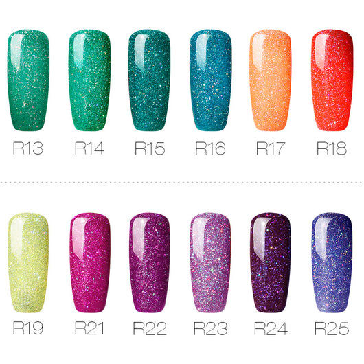 Uñas de Terapia Lumínica Arcoíris con Diseño de Estrellas - 29 Colores - Image 9