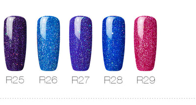 Uñas de Terapia Lumínica Arcoíris con Diseño de Estrellas - 29 Colores - Image 10