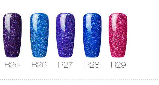 Uñas de Terapia Lumínica Arcoíris con Diseño de Estrellas - 29 Colores - Image 10