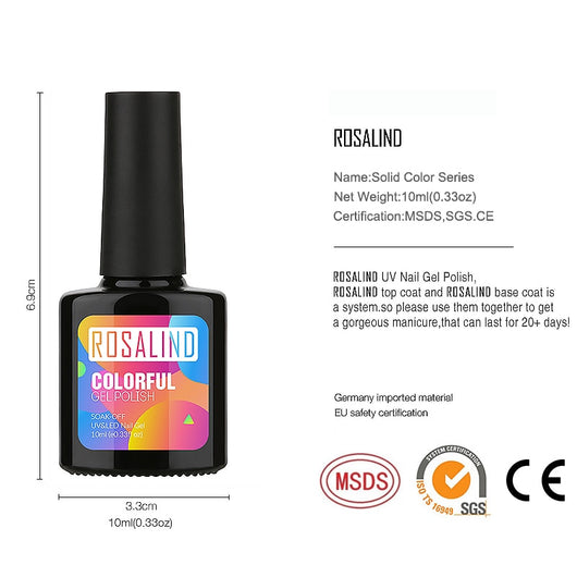 Gel UV para Uñas ROSALIND Color Sólido - Tratamiento Profesional Salón 10ml - Image 41