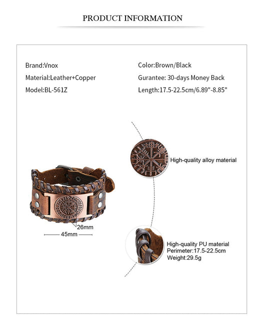 Pulsera de Cuero Ancha para Hombre - Image 25