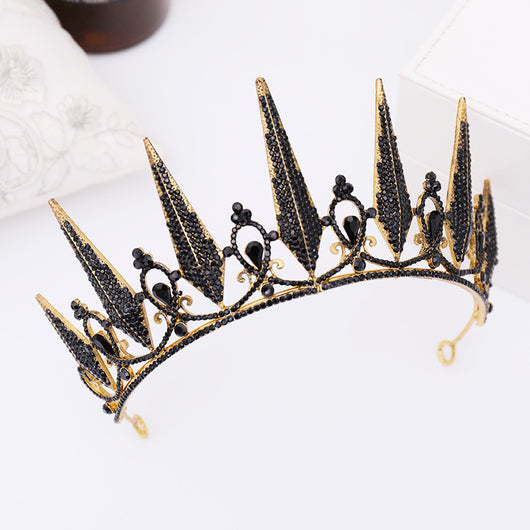 Corona Diadema Nupcial Negra Estilo Barroco - Image 7