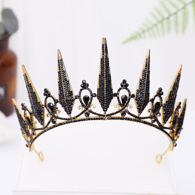 Corona Diadema Nupcial Negra Estilo Barroco - Image 8