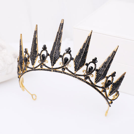 Corona Diadema Nupcial Negra Estilo Barroco - Image 12