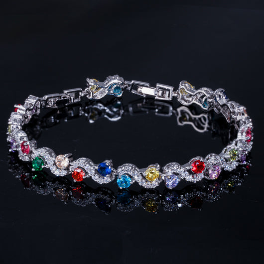 Pulsera de Oro Blanco con Diamantes Brillantes - Image 7
