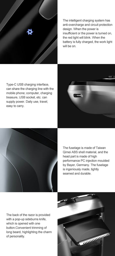 Afeitadora Eléctrica Xiaomi Enchen Blackstone 3D - Recargable USB y Lavable - Image 27