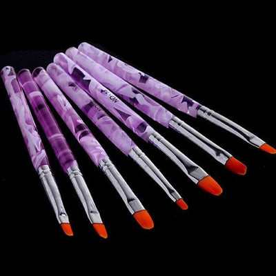 Set de 7 Pinceles para Uñas de Gel - Acrílico con Punta Redonda y Fotocurado - Image 9