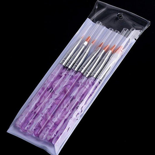 Set de 7 Pinceles para Uñas de Gel - Acrílico con Punta Redonda y Fotocurado - Image 10
