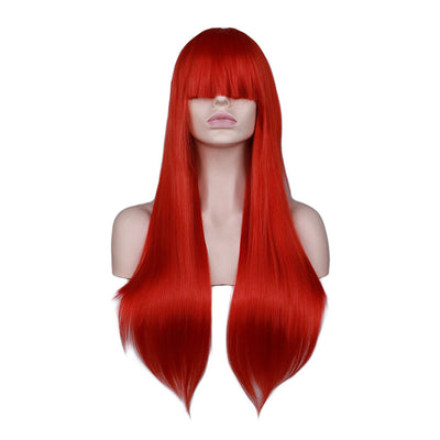Peluca Larga Rosa Claro con Flequillo Recto - Fibra de Alta Temperatura Estilo Fashion - Image 11
