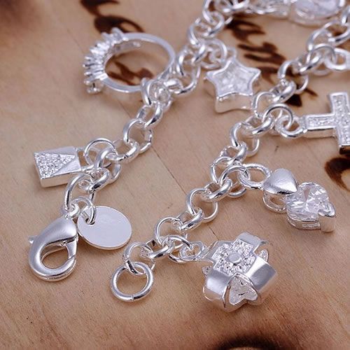 Pulsera de Plata 925 con Trece Dije Colgantes - Image 8