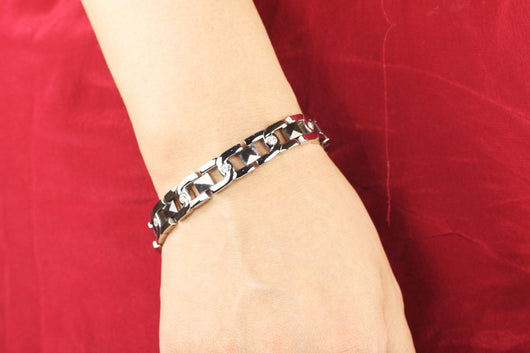 Pulsera de Pareja en Acero Titanio con Cristales Brillantes - Image 15