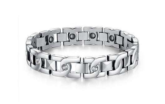 Pulsera de Pareja en Acero Titanio con Cristales Brillantes - Image 20