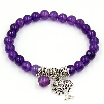 Pulsera Colgante Árbol de Amatista Natural con Cadena de Mano - Image 6
