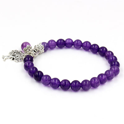 Pulsera Colgante Árbol de Amatista Natural con Cadena de Mano - Image 8