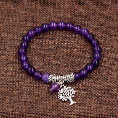 Pulsera Colgante Árbol de Amatista Natural con Cadena de Mano - Image 14