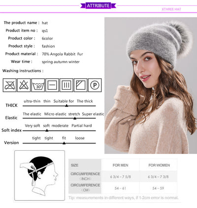 Boina de Conejo Angora para Niña - Gorro Otoñal Elegante - Image 6