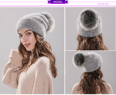 Boina de Conejo Angora para Niña - Gorro Otoñal Elegante - Image 8